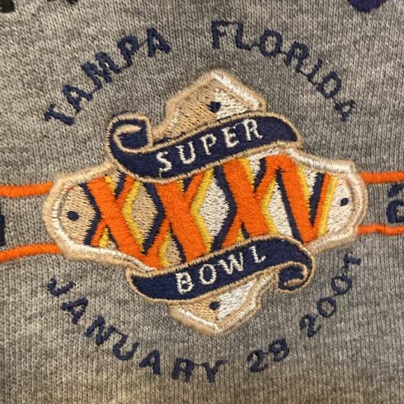 🔥VINTAGE🔥2001 Super Bowl XXXV Cotton Blend Logo Athletic Sweatshirt. - Picture 3 of 7